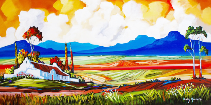 DE027 Wall décor art photographic oil on canvas colurful farm landscape